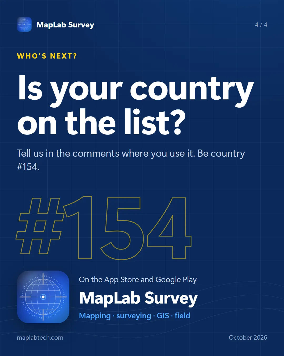 Is your country next? MapLab Survey on the App Store and Google Play.